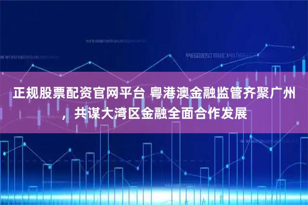 正规股票配资官网平台 粤港澳金融监管齐聚广州，共谋大湾区金融全面合作发展