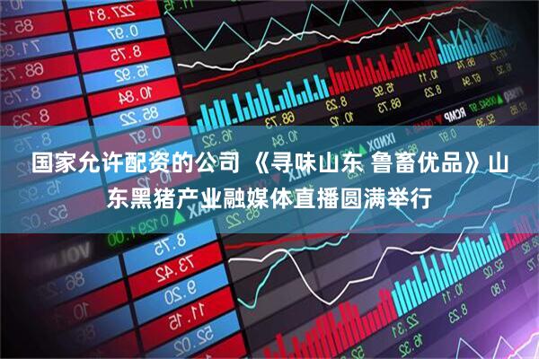 国家允许配资的公司 《寻味山东 鲁畜优品》山东黑猪产业融媒体直播圆满举行