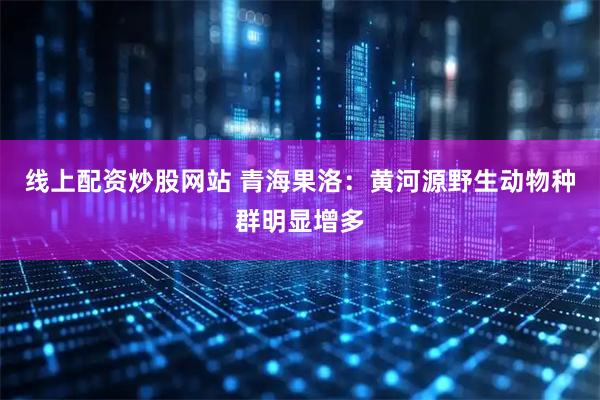 线上配资炒股网站 青海果洛:黄河源野生动物种群明显增多